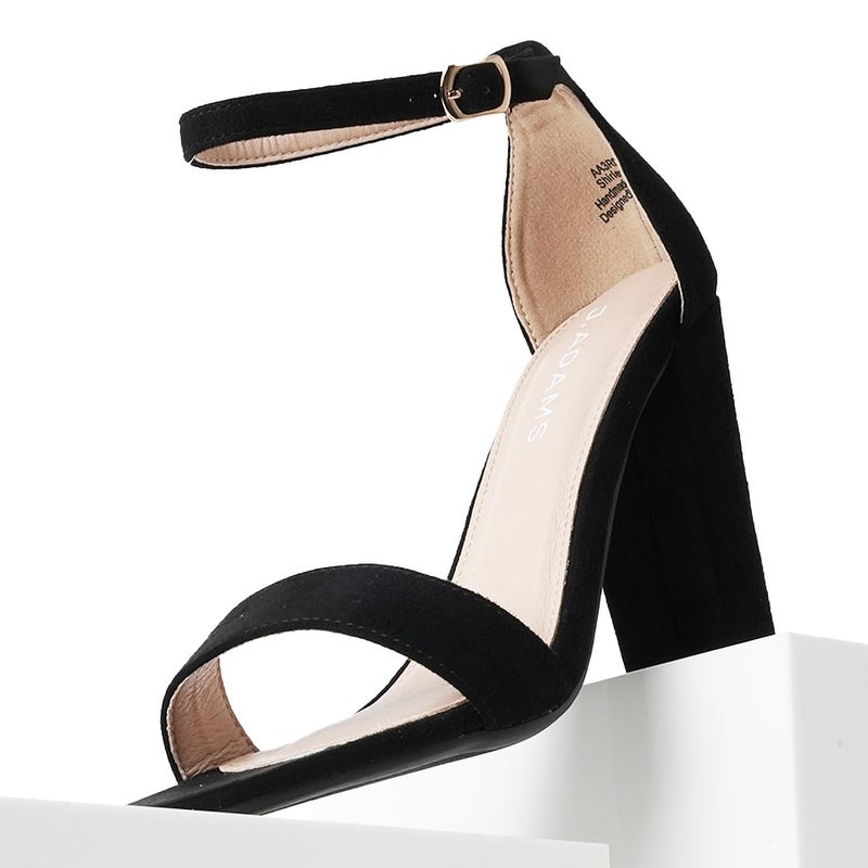 J. Adams Strappy Chunky Block High Heel - Formal, Wedding, Party Simple Classic Pump - Shirley by J.Adams,Black,6 B(M) US - Image 3